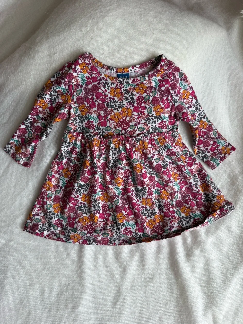 Old Navy Floral Long Sleeve Fit & Flare Cotton Shirt 3-6M